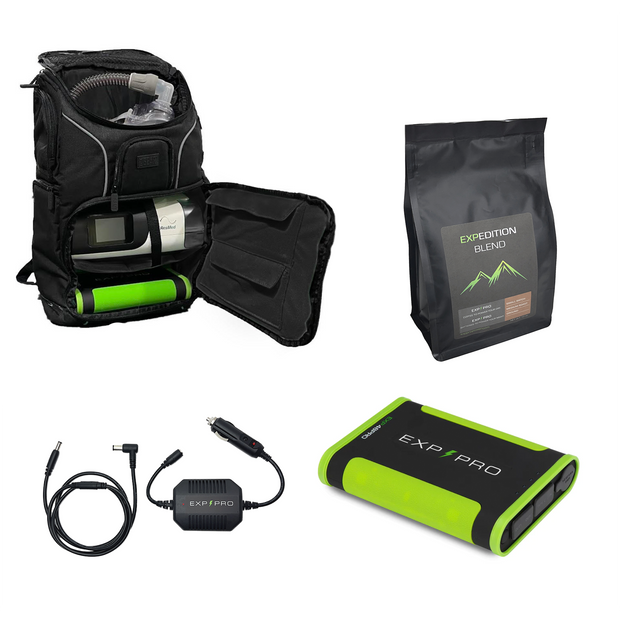 EXP48PRO Bundle with Power Cord, CPAP Backpack, and Expedition Blend Coffee