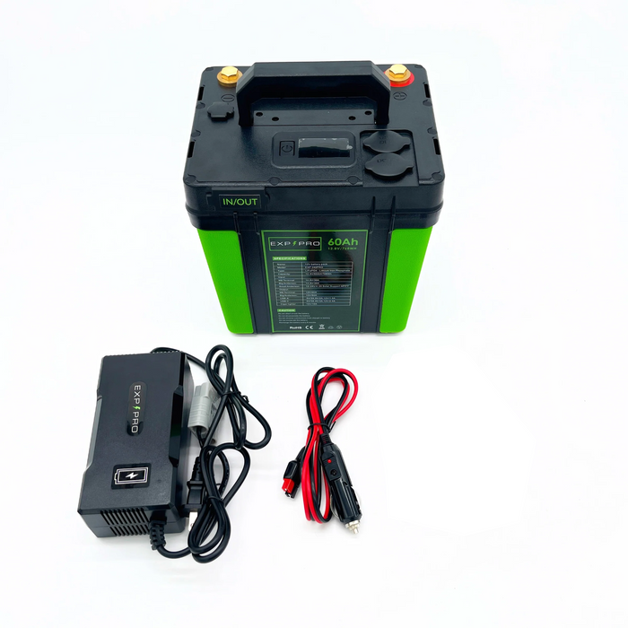 EXP240PRO CPAP Battery with DC Cord | Portable, Solar Rechargeable LiFePO4 Battery