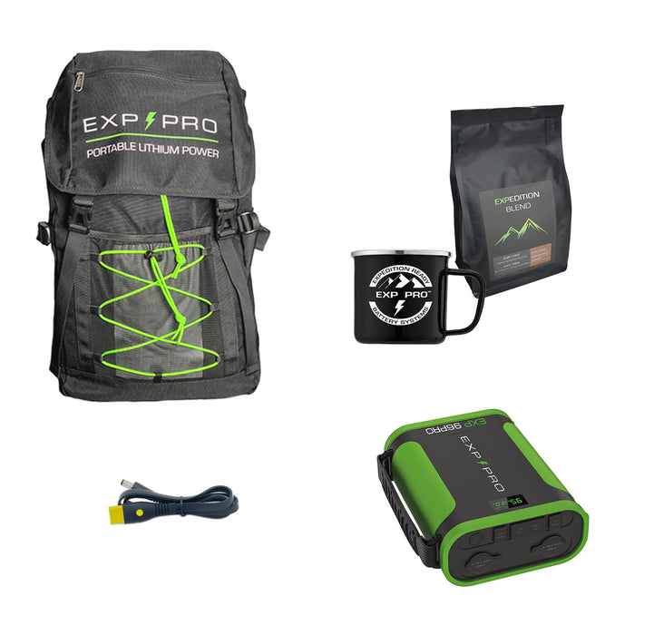 EXP96PRO APEX Battery Bundle - (CPAP DC CORD / Gear Bag / Campfire Mug / Expedition Coffee included)